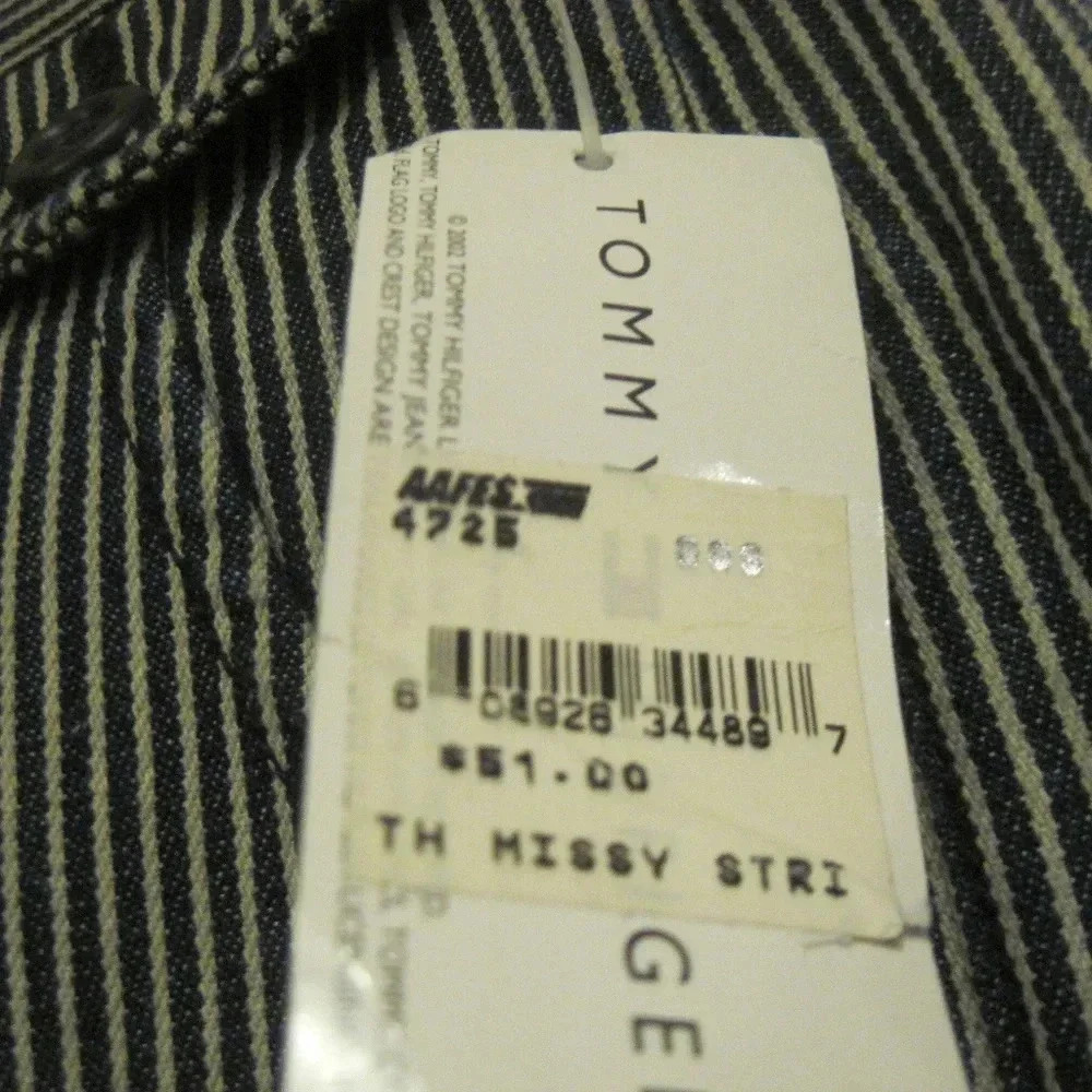NWT TOMMY HILFIGER Blue White Stripe Denim Skirt 6 - Picture 3 of 7